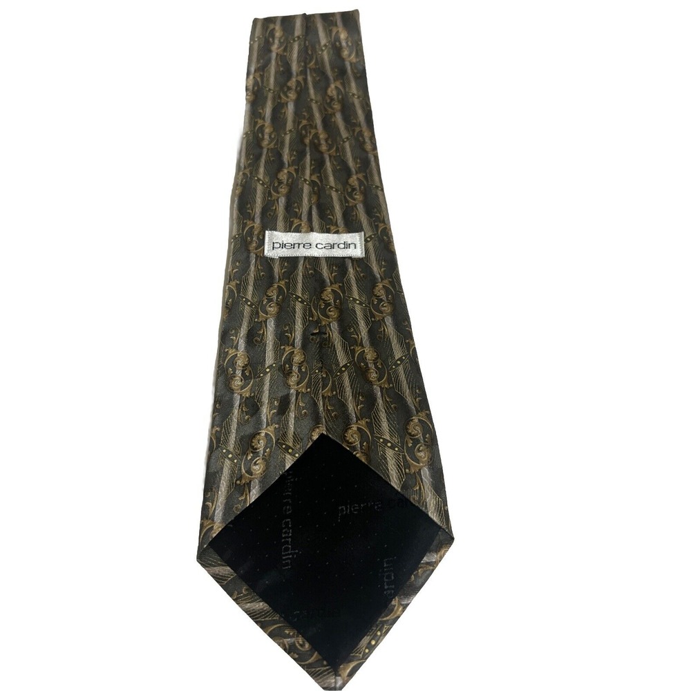 PIERRE CARDIN Men's All Silk‎ Tie Necktie Designer Green And Gold